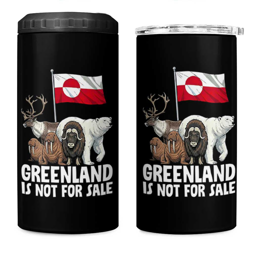 Greenland Is Not For Sale 4 in 1 Can Cooler Tumbler Arctic Animal Resist Protest Greenland Flag