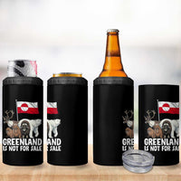 Greenland Is Not For Sale 4 in 1 Can Cooler Tumbler Arctic Animal Resist Protest Greenland Flag