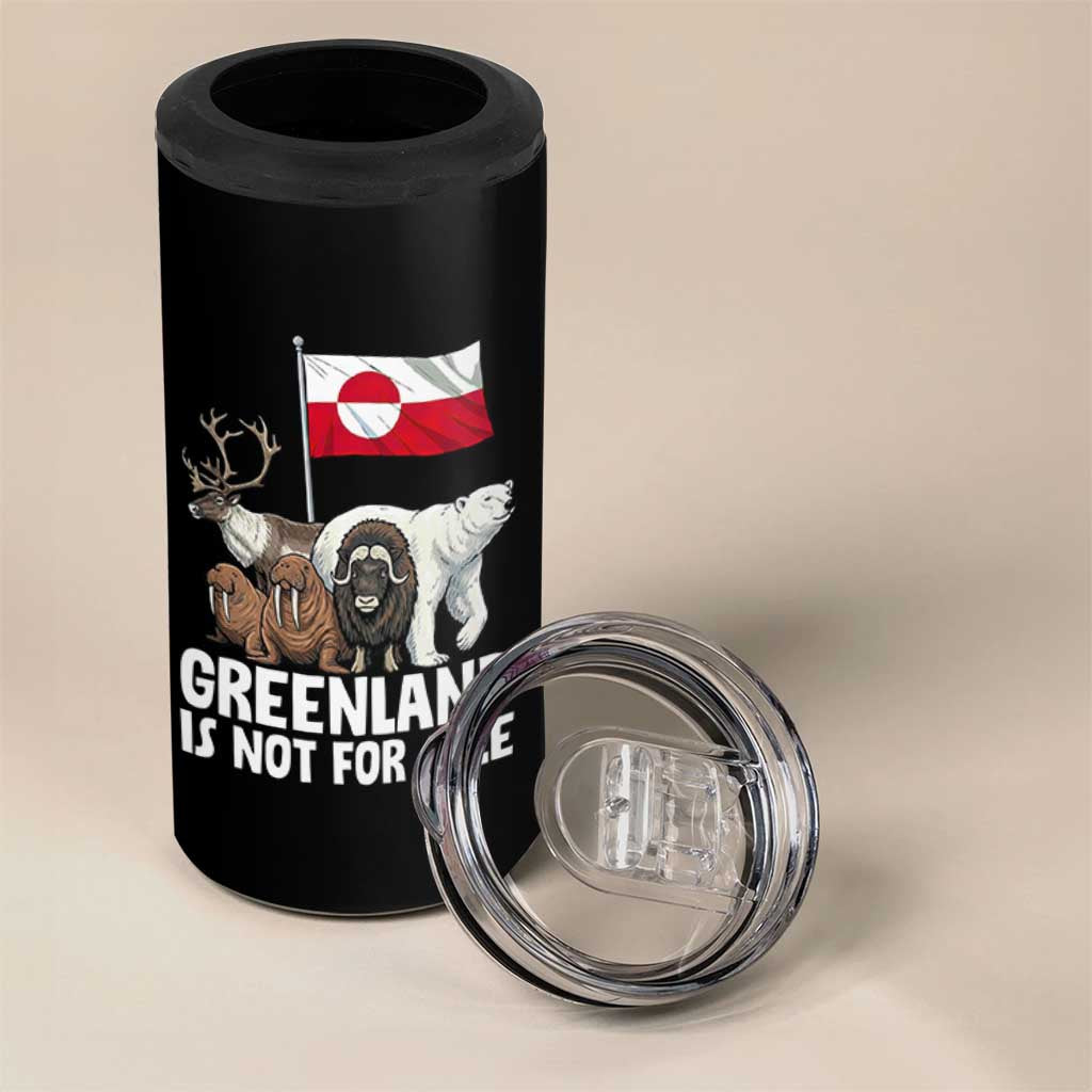 Greenland Is Not For Sale 4 in 1 Can Cooler Tumbler Arctic Animal Resist Protest Greenland Flag