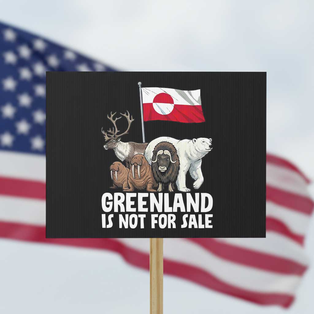 Greenland Is Not For Sale Protest Sign Arctic Animal Resist Protest Greenland Flag