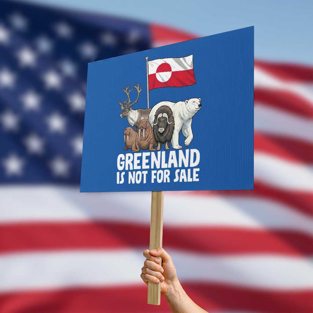 Greenland Is Not For Sale Protest Sign Arctic Animal Resist Protest Greenland Flag