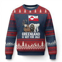 Greenland Is Not For Sale Ugly Christmas Sweater Arctic Animal Resist Protest Greenland Flag