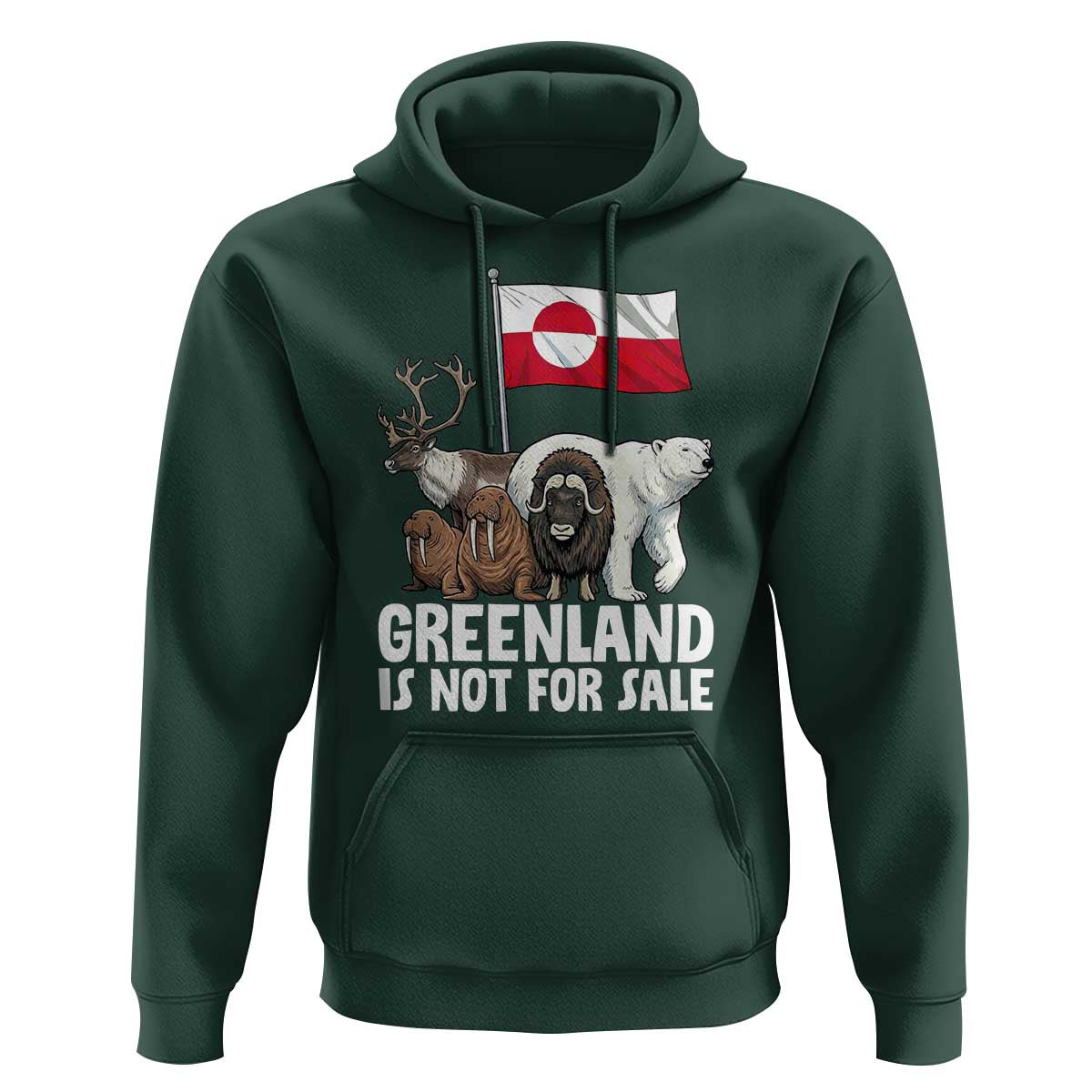 Greenland Is Not For Sale Hoodie Arctic Animal Resist Protest Greenland Flag