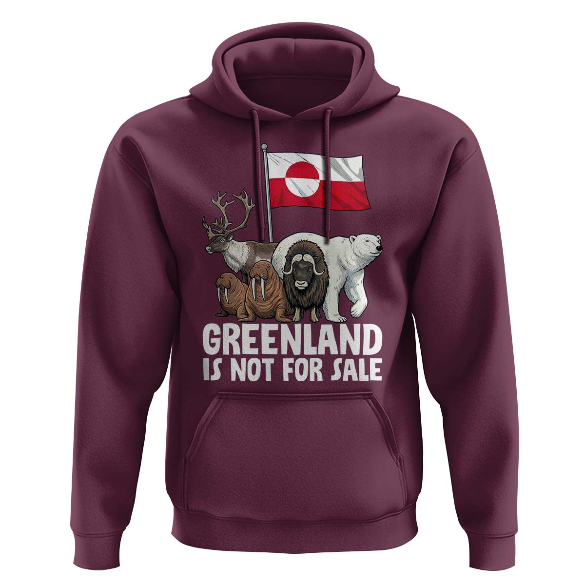 Greenland Is Not For Sale Hoodie Arctic Animal Resist Protest Greenland Flag