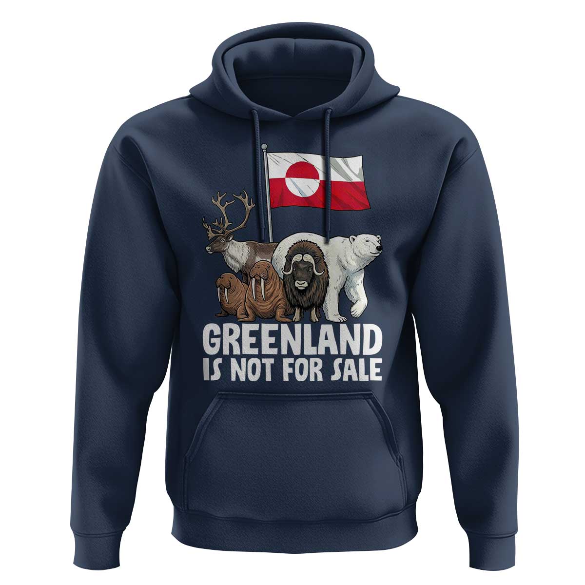 Greenland Is Not For Sale Hoodie Arctic Animal Resist Protest Greenland Flag