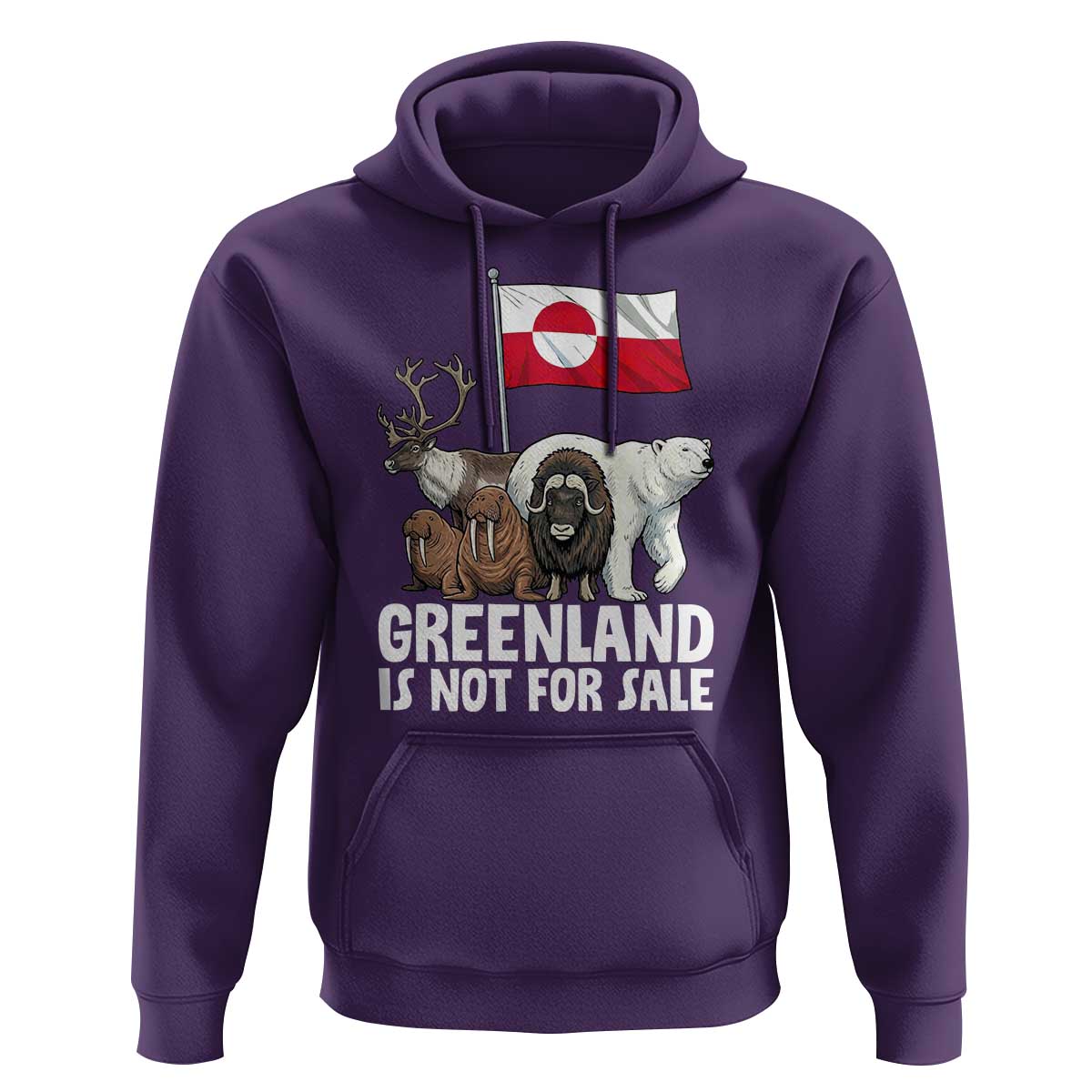 Greenland Is Not For Sale Hoodie Arctic Animal Resist Protest Greenland Flag