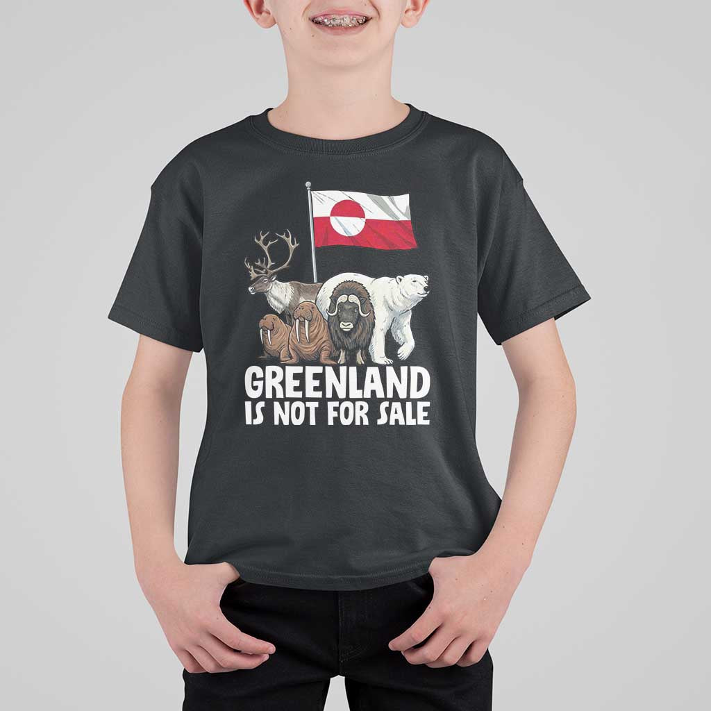 Greenland Is Not For Sale T Shirt For Kid Arctic Animal Resist Protest Greenland Flag