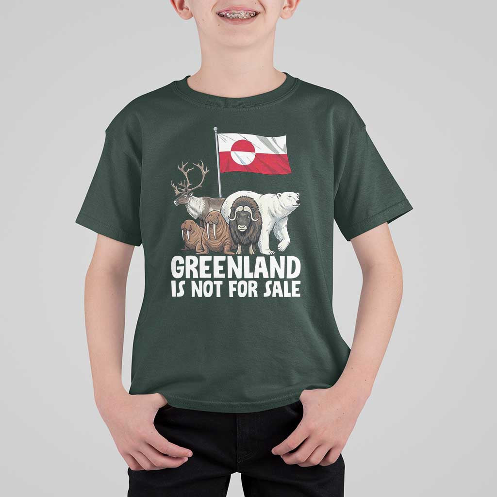 Greenland Is Not For Sale T Shirt For Kid Arctic Animal Resist Protest Greenland Flag