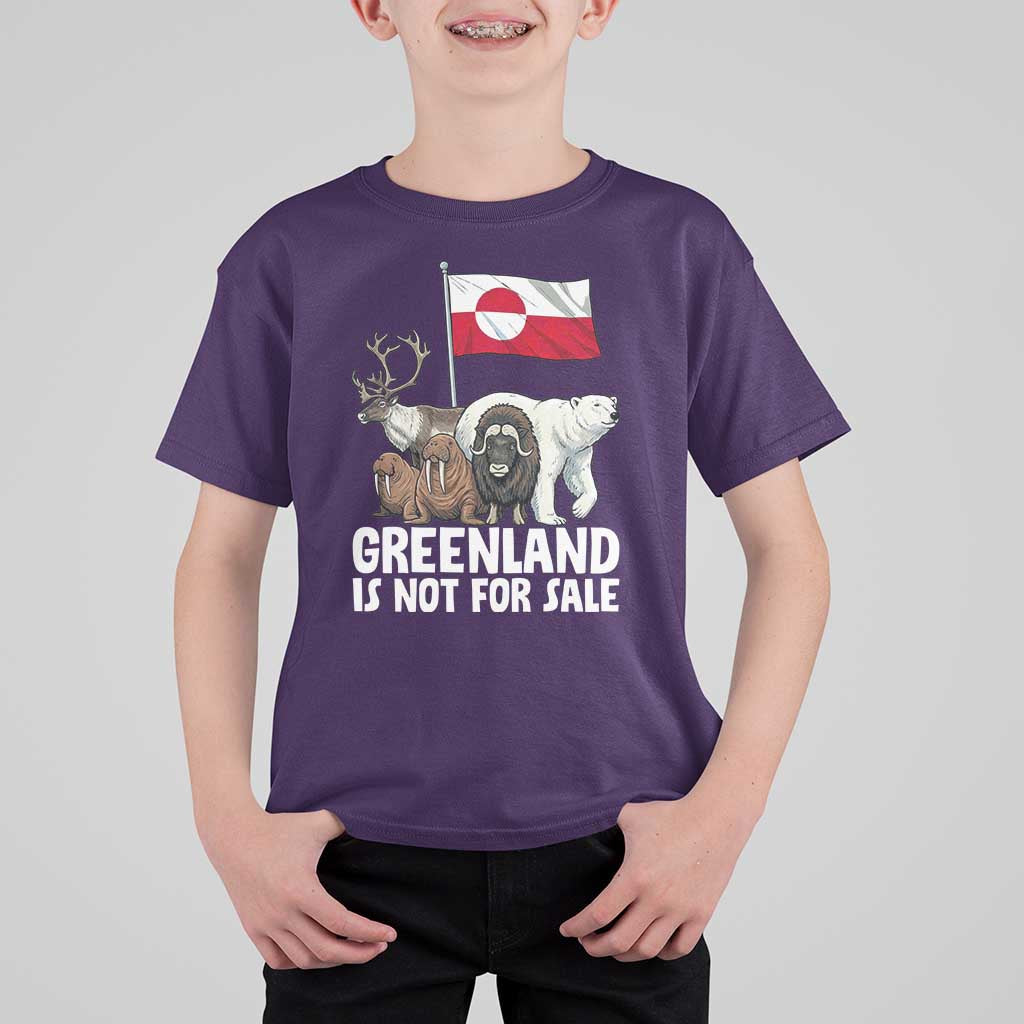 Greenland Is Not For Sale T Shirt For Kid Arctic Animal Resist Protest Greenland Flag