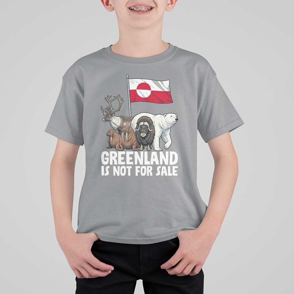 Greenland Is Not For Sale T Shirt For Kid Arctic Animal Resist Protest Greenland Flag