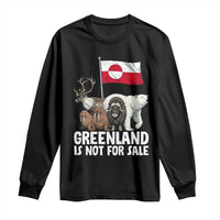 Greenland Is Not For Sale Long Sleeve Shirt Arctic Animal Resist Protest Greenland Flag
