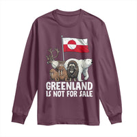 Greenland Is Not For Sale Long Sleeve Shirt Arctic Animal Resist Protest Greenland Flag