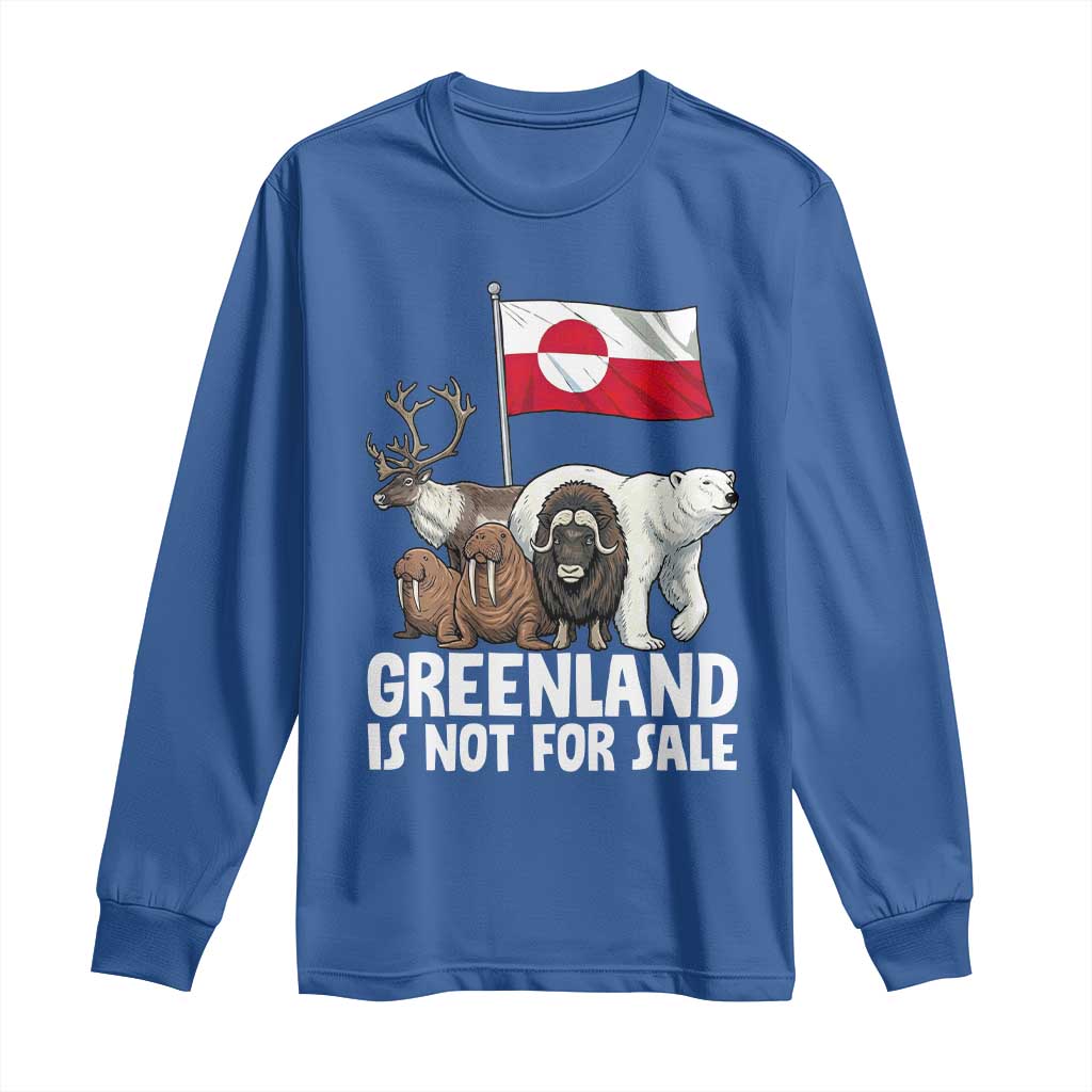 Greenland Is Not For Sale Long Sleeve Shirt Arctic Animal Resist Protest Greenland Flag