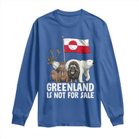 Greenland Is Not For Sale Long Sleeve Shirt Arctic Animal Resist Protest Greenland Flag