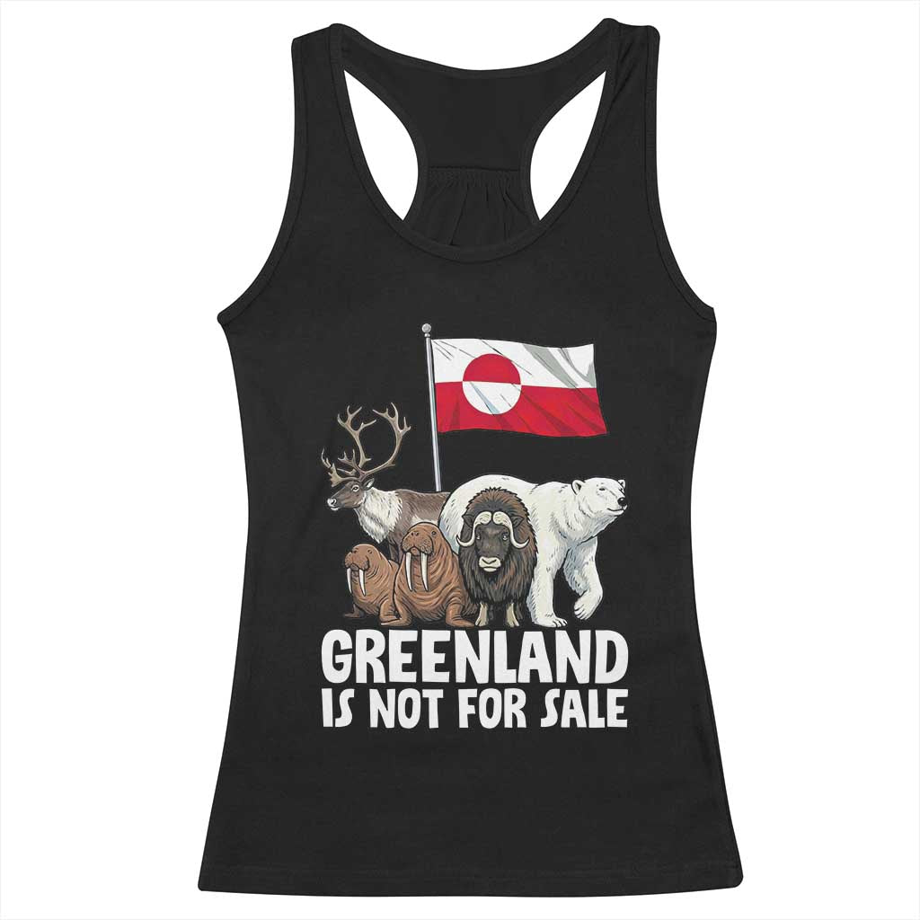 Greenland Is Not For Sale Racerback Tank Top Arctic Animal Resist Protest Greenland Flag