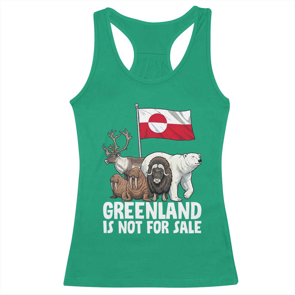 Greenland Is Not For Sale Racerback Tank Top Arctic Animal Resist Protest Greenland Flag