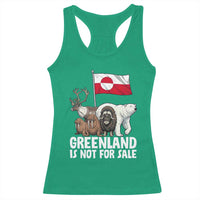 Greenland Is Not For Sale Racerback Tank Top Arctic Animal Resist Protest Greenland Flag