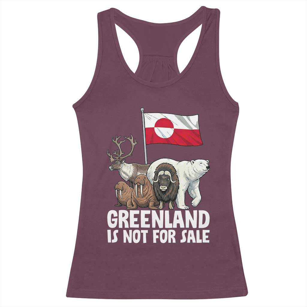 Greenland Is Not For Sale Racerback Tank Top Arctic Animal Resist Protest Greenland Flag