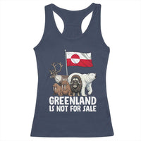 Greenland Is Not For Sale Racerback Tank Top Arctic Animal Resist Protest Greenland Flag