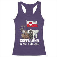 Greenland Is Not For Sale Racerback Tank Top Arctic Animal Resist Protest Greenland Flag