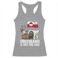 Greenland Is Not For Sale Racerback Tank Top Arctic Animal Resist Protest Greenland Flag