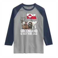 Greenland Is Not For Sale Raglan Shirt Arctic Animal Resist Protest Greenland Flag