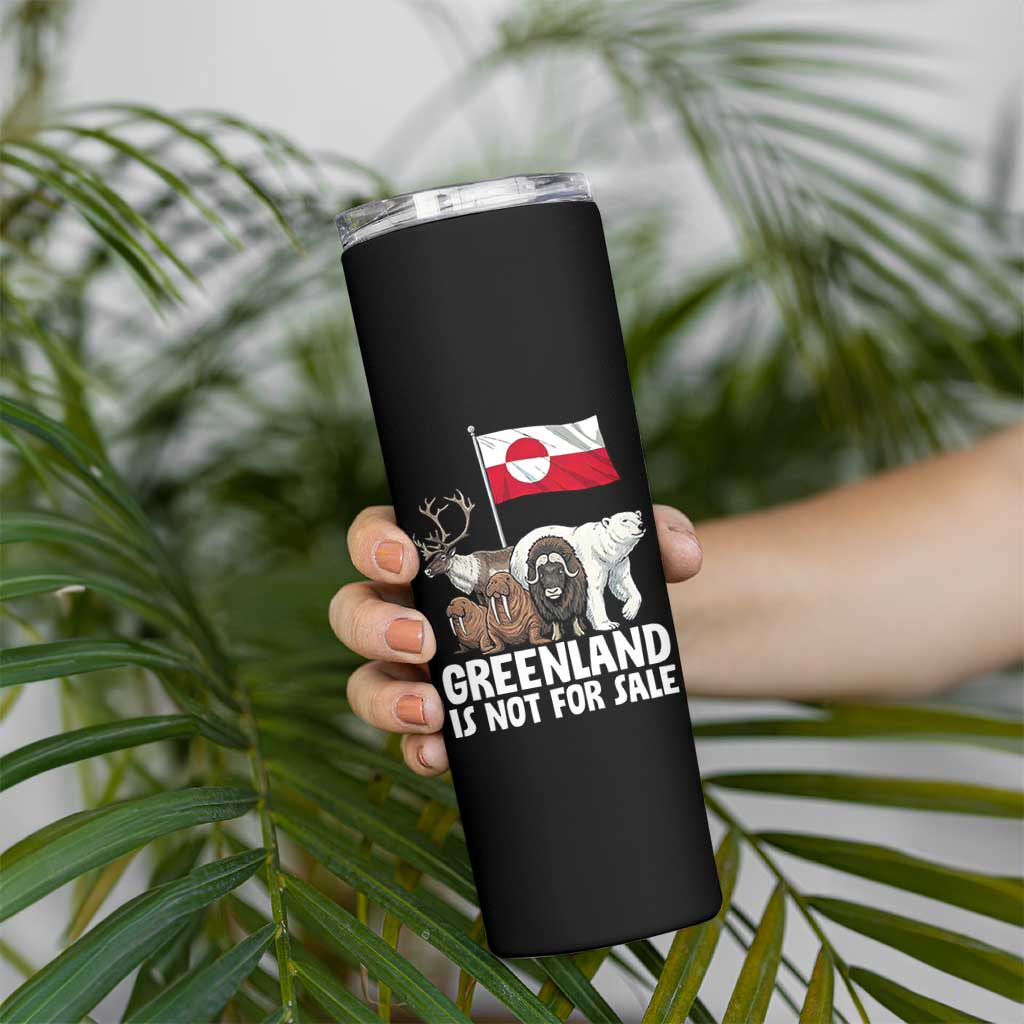 Greenland Is Not For Sale Skinny Tumbler Arctic Animal Resist Protest Greenland Flag