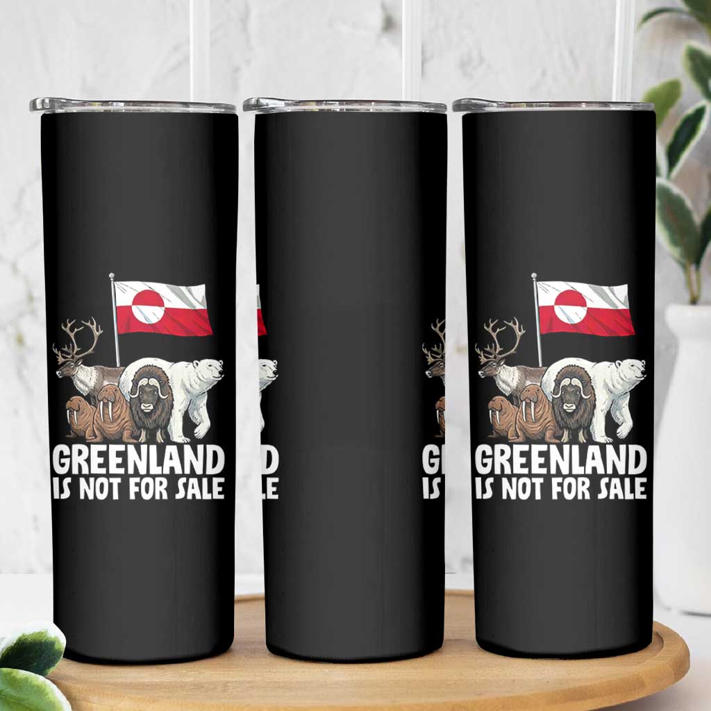 Greenland Is Not For Sale Skinny Tumbler Arctic Animal Resist Protest Greenland Flag