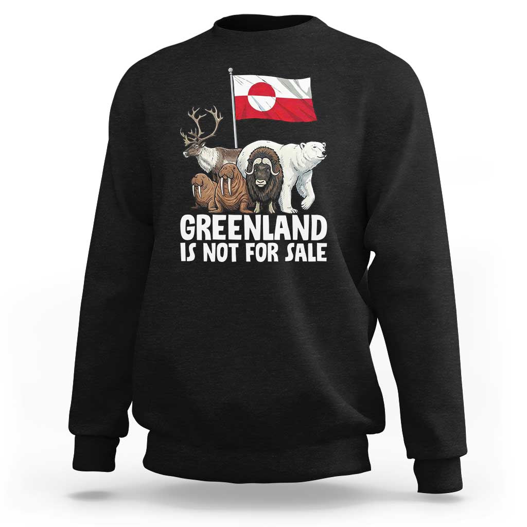 Greenland Is Not For Sale Sweatshirt Arctic Animal Resist Protest Greenland Flag