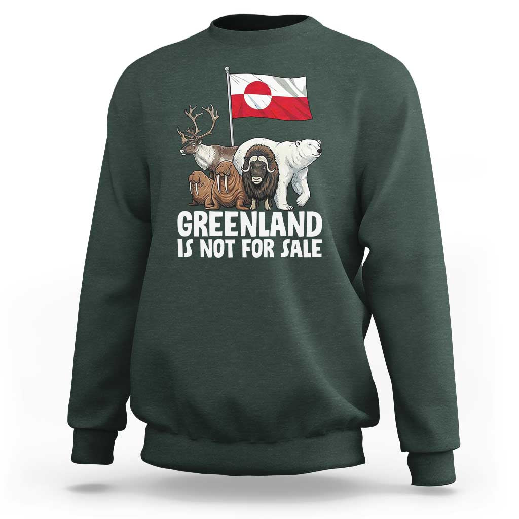 Greenland Is Not For Sale Sweatshirt Arctic Animal Resist Protest Greenland Flag