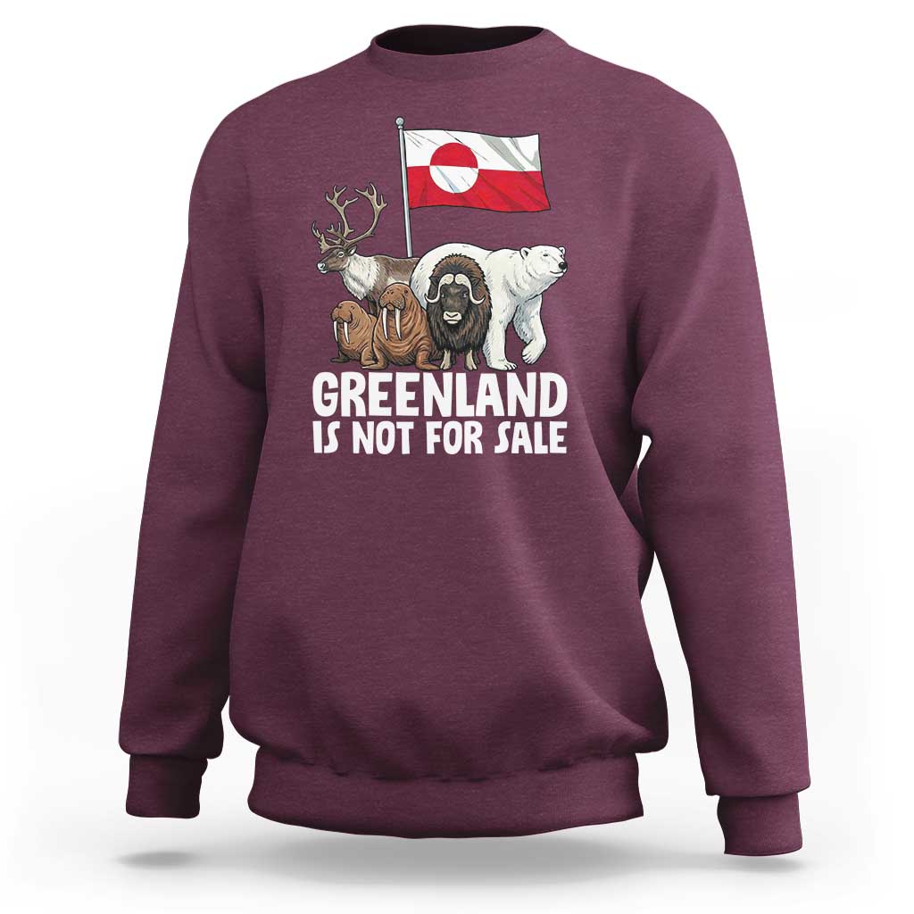 Greenland Is Not For Sale Sweatshirt Arctic Animal Resist Protest Greenland Flag