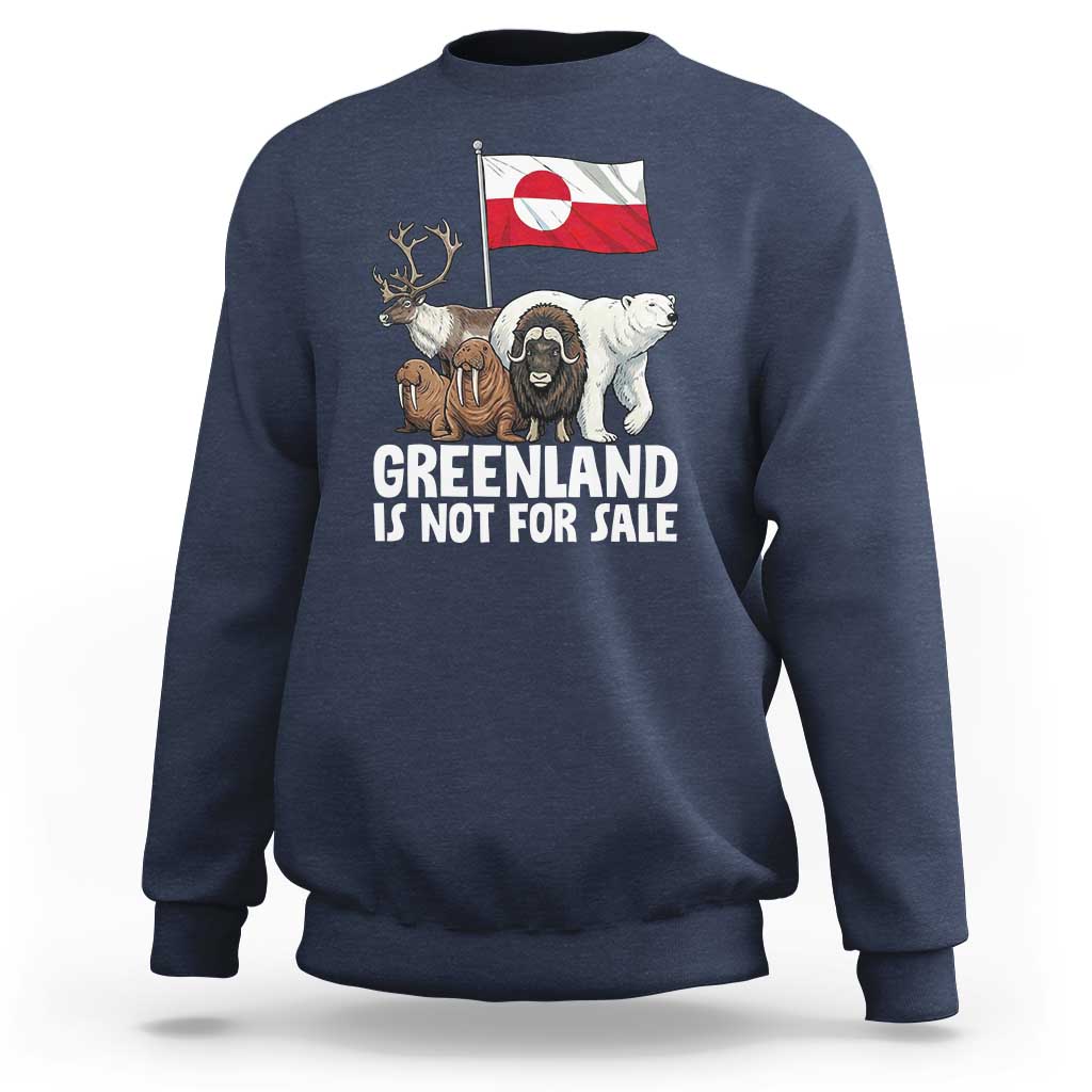 Greenland Is Not For Sale Sweatshirt Arctic Animal Resist Protest Greenland Flag