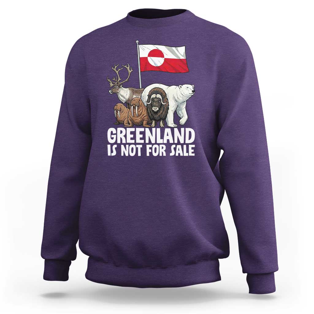 Greenland Is Not For Sale Sweatshirt Arctic Animal Resist Protest Greenland Flag