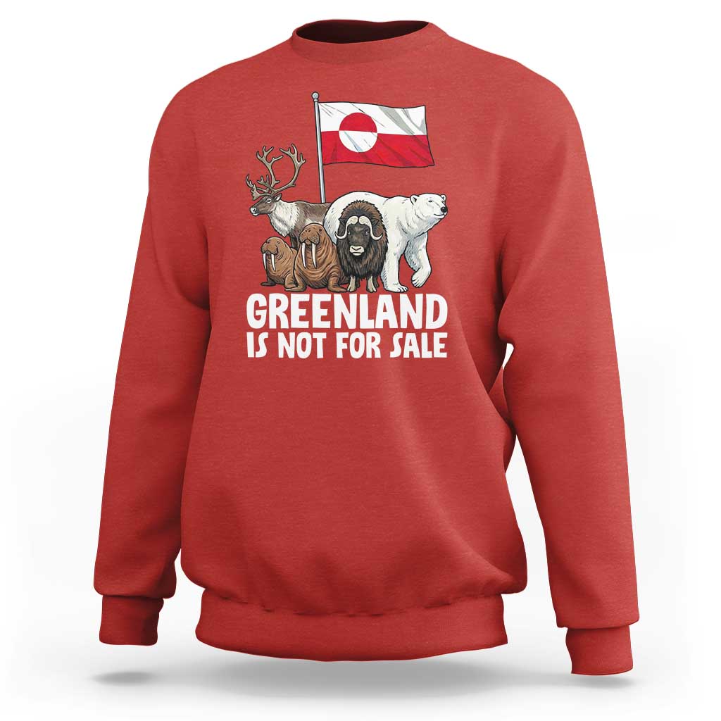 Greenland Is Not For Sale Sweatshirt Arctic Animal Resist Protest Greenland Flag