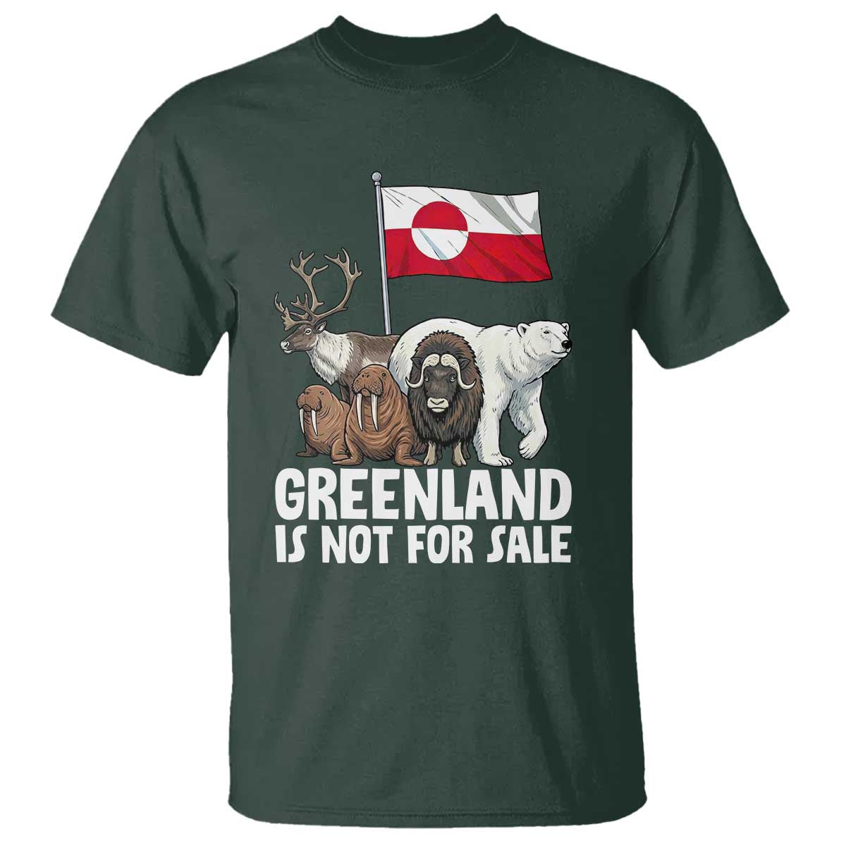 Greenland Is Not For Sale T Shirt Arctic Animal Resist Protest Greenland Flag