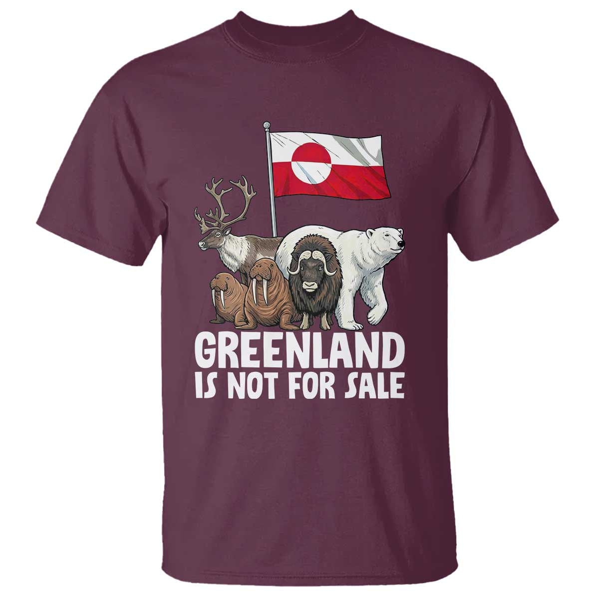 Greenland Is Not For Sale T Shirt Arctic Animal Resist Protest Greenland Flag