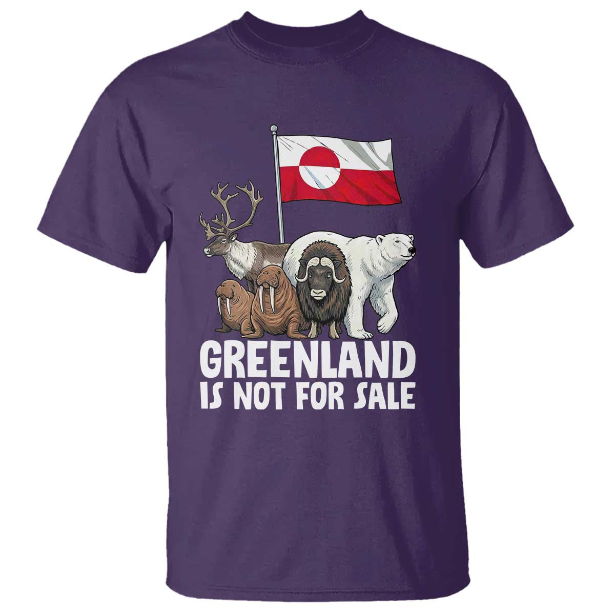 Greenland Is Not For Sale T Shirt Arctic Animal Resist Protest Greenland Flag