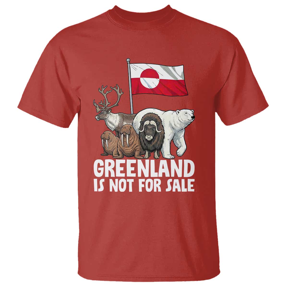 Greenland Is Not For Sale T Shirt Arctic Animal Resist Protest Greenland Flag