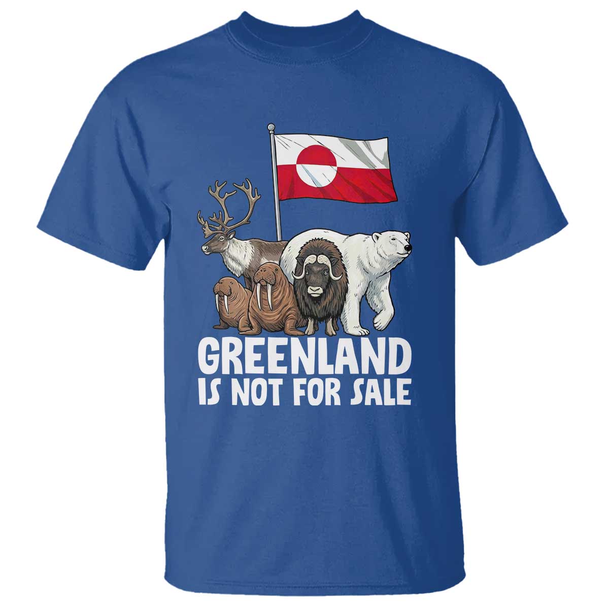 Greenland Is Not For Sale T Shirt Arctic Animal Resist Protest Greenland Flag