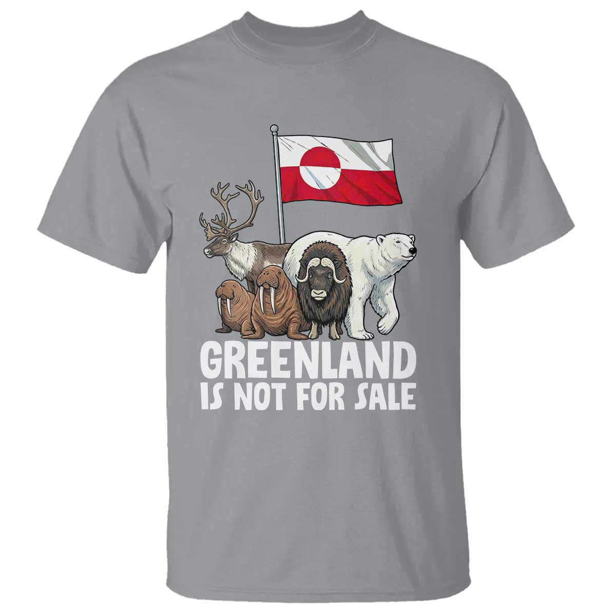 Greenland Is Not For Sale T Shirt Arctic Animal Resist Protest Greenland Flag