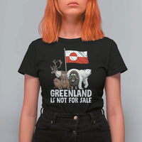 Greenland Is Not For Sale T Shirt For Women Arctic Animal Resist Protest Greenland Flag