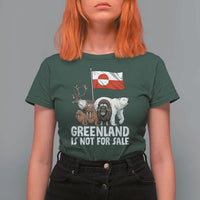 Greenland Is Not For Sale T Shirt For Women Arctic Animal Resist Protest Greenland Flag