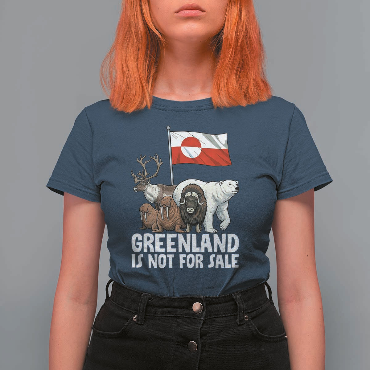 Greenland Is Not For Sale T Shirt For Women Arctic Animal Resist Protest Greenland Flag