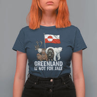 Greenland Is Not For Sale T Shirt For Women Arctic Animal Resist Protest Greenland Flag