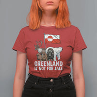 Greenland Is Not For Sale T Shirt For Women Arctic Animal Resist Protest Greenland Flag