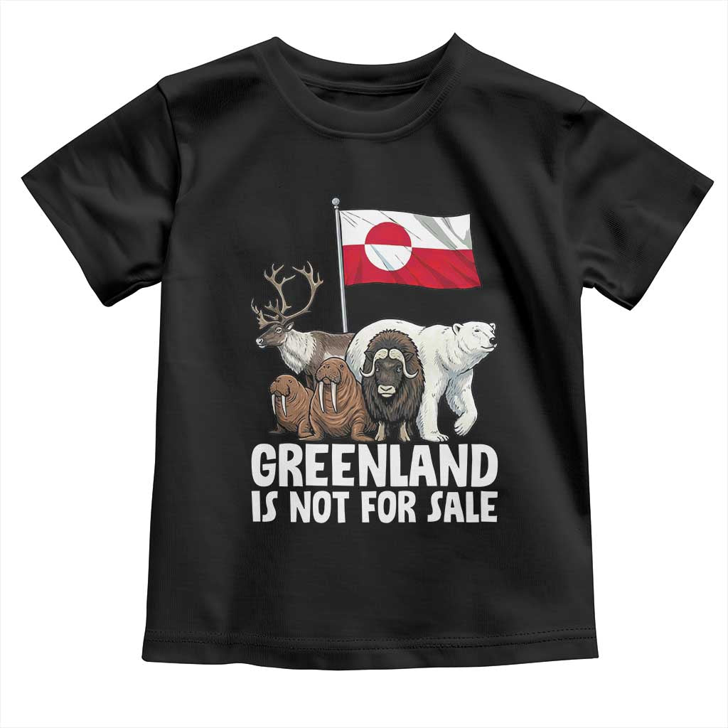 Greenland Is Not For Sale Toddler T Shirt Arctic Animal Resist Protest Greenland Flag