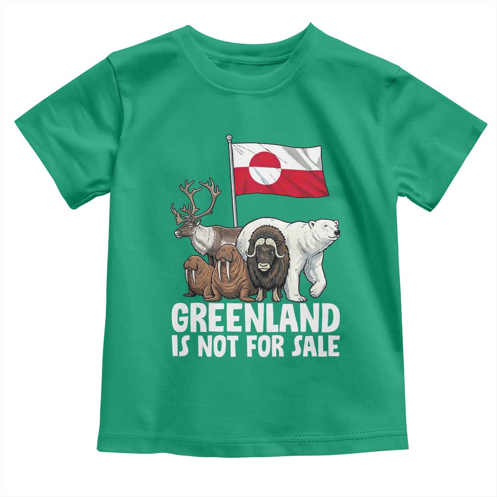 Greenland Is Not For Sale Toddler T Shirt Arctic Animal Resist Protest Greenland Flag