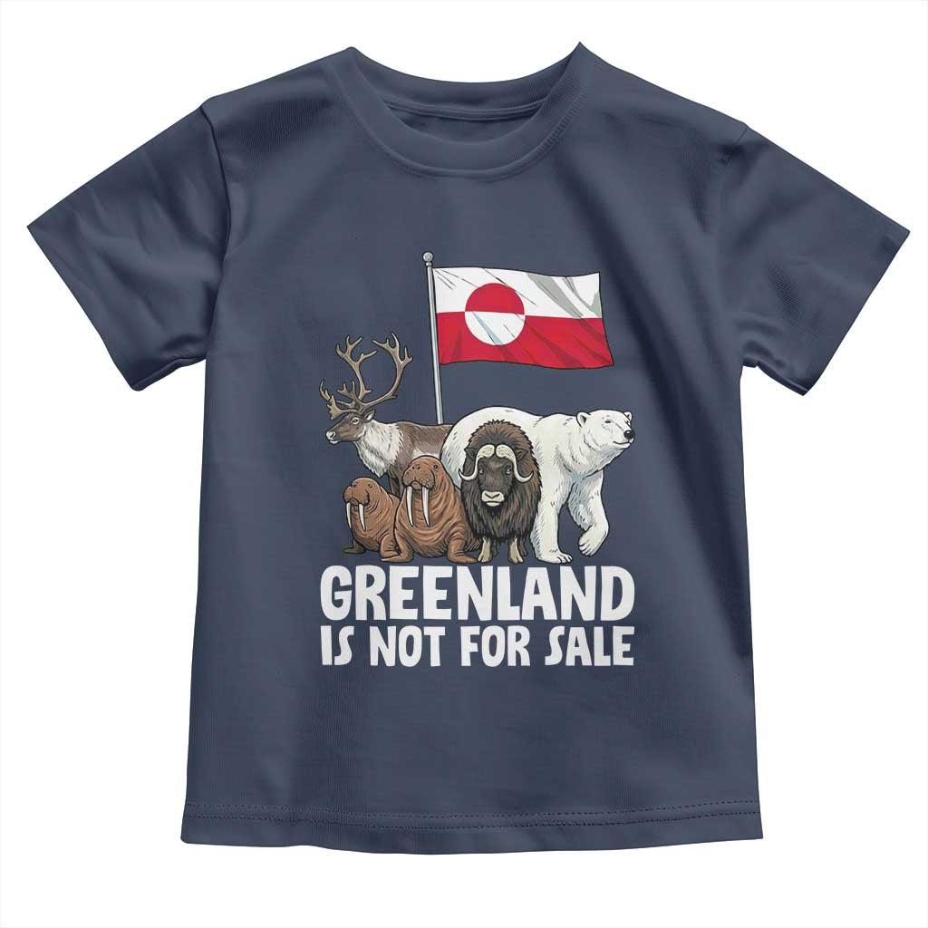 Greenland Is Not For Sale Toddler T Shirt Arctic Animal Resist Protest Greenland Flag