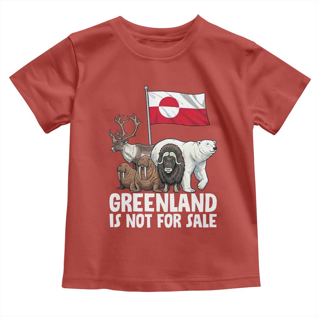 Greenland Is Not For Sale Toddler T Shirt Arctic Animal Resist Protest Greenland Flag