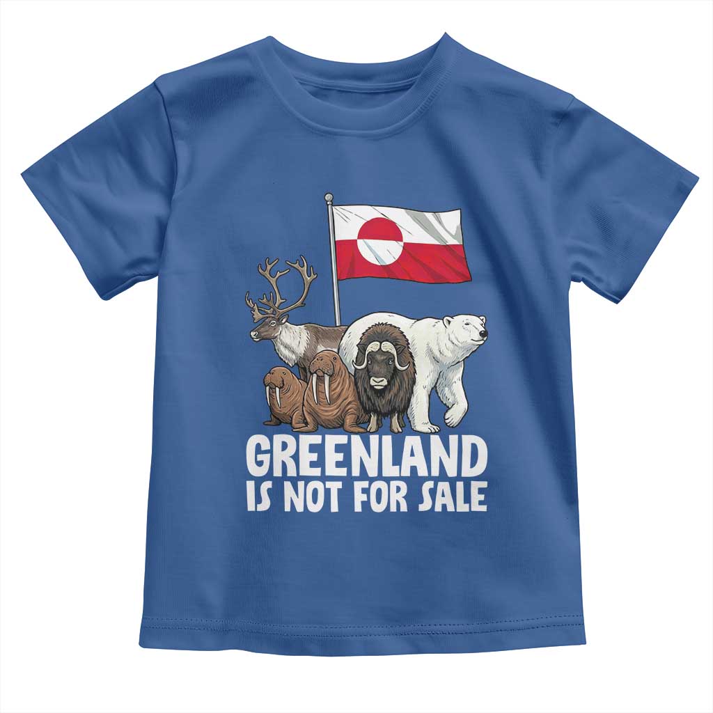 Greenland Is Not For Sale Toddler T Shirt Arctic Animal Resist Protest Greenland Flag